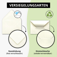 100 Brief-Umschläge - Natur-Weiß - DIN C6 - 114 x