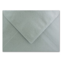 25x Briefumschläge B6 - 17,6 x 12,5 cm - Silber - Nassklebung mit spitzer Klappe - 90 g/m² - Für Hochzeit, Gruß-Karten, Einladungen
