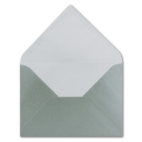 25x Briefumschläge B6 - 17,6 x 12,5 cm - Silber - Nassklebung mit spitzer Klappe - 90 g/m² - Für Hochzeit, Gruß-Karten, Einladungen