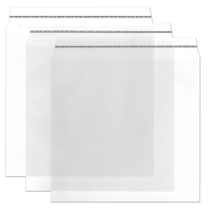 Durchsichtige Briefumschläge Quadratisch 22 cm - 100 Stück - Haftklebung - glasklare Post-Umschläge aus Transparentfolie - 220 x 220 mm - ideal für Werbung und Einladungen - von GUSTAV NEUSER