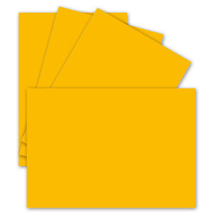 25 Einzel-Karten DIN A6 - 10,5 x 14,8 cm - 240 g/m² - Honig-Gelb - Tonkarton - Bastelpapier - Bastelkarton- Bastel-karten - blanko Postkarten