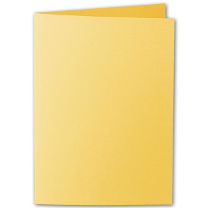 ARTOZ 25x DIN A6 Faltkarten - Sonnengelb (Gelb) - 105 x 148 mm Karten blanko zum selbstgestalten - 220 g/m² gerippt
