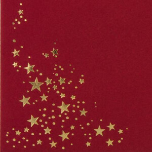 25x Weihnachts-Briefumschläge - DIN C5 - mit Gold-Metallic geprägtem Sternenregen, festlich matter Umschlag in dunkelrot - Nassklebung, 110 g/m² - 154 x 220 mm - Marke: GUSTAV NEUSER