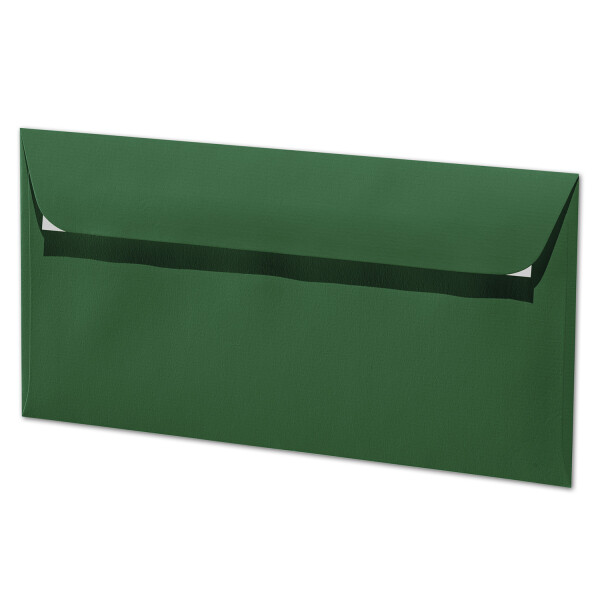ARTOZ 25x Briefumschläge DIN Lang Tannengrün 100 g/m² selbstklebend - DL 224x114 mm - Kuvert ohne Fenster – Umschläge mit Haftklebung Abziehstreifen