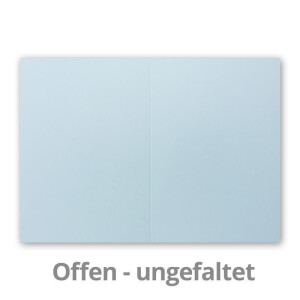 50 Faltkarten B6 - Hell-Blau - Blanko Doppel-Karten - 12 x 17 cm - sehr formstabil - für Drucker geeignet - Serie: FarbenFroh