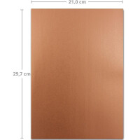 Metallic Papier DIN A4 21,0 x 29,7 cm - Kupfer-Matt Metallic - 25 Stück - glänzendes Bastelpapier 90 g/m² - Rückseite Weiß - Für Einladungen, Hochzeiten