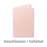 50x Falt-Karten DIN A6 in Rosa - 10,5 x 14,8 cm - Blanko - Doppel-Karten - 220 g/m²
