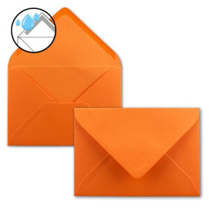 50x Briefumschläge B6 - 17,5 x 12,5 cm - Orange - Nassklebung mit spitzer Klappe - 120 g/m² - Für Hochzeit, Gruß-Karten, Einladungen