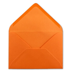 50x Briefumschläge B6 - 17,5 x 12,5 cm - Orange - Nassklebung mit spitzer Klappe - 120 g/m² - Für Hochzeit, Gruß-Karten, Einladungen