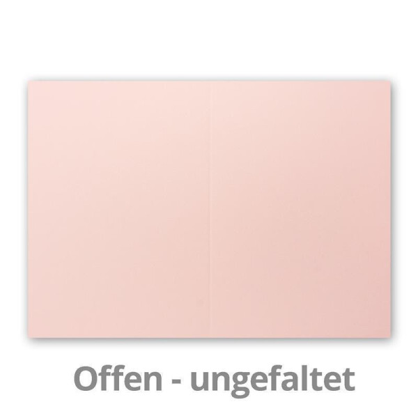 DIN A5 Faltkarten - Rosa - 50 Stück - Einladungskarten - Menükarten - Kirchenheft - Blanko - 14,8 x 21 cm - Marke FarbenFroh by Gustav Neuser
