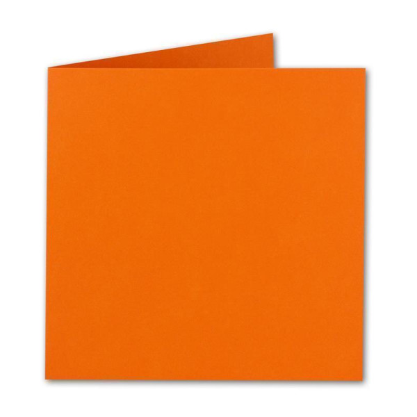 Quadratische Falt-Karten 15 x 15 cm - Orange - 100 Stück - formstabil - für Drucker geeignet - für Grußkarten, Einladungen & mehr