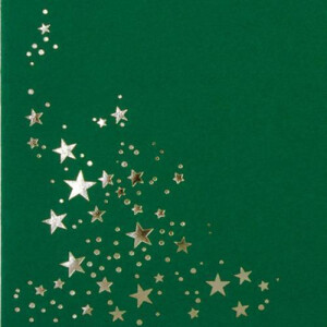 50x Briefumschläge mit Metallic Sternen - DIN Lang - Silber geprägter Sternenregen - Farbe: dunkelgrün, Nassklebung, 120 g/m² - 110 x 220 mm - ideal für Weihnachten