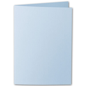 ARTOZ 50x DIN A5 Faltkarten - Pastellblau (Blau) gerippt 148 x 210 mm Klappkarten hochdoppelt - Blanko Doppelkarte mit 220 g/m² edle Egoutteur-Rippung