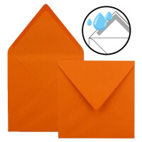 25x Quadratische Briefumschläge in Orange - 15,5 x 15,5 cm - ohne Fenster, mit Nassklebung - 110 g/m² - Für Einladungskarten zu Hochzeit, Geburtstag und mehr - Serie FarbenFroh