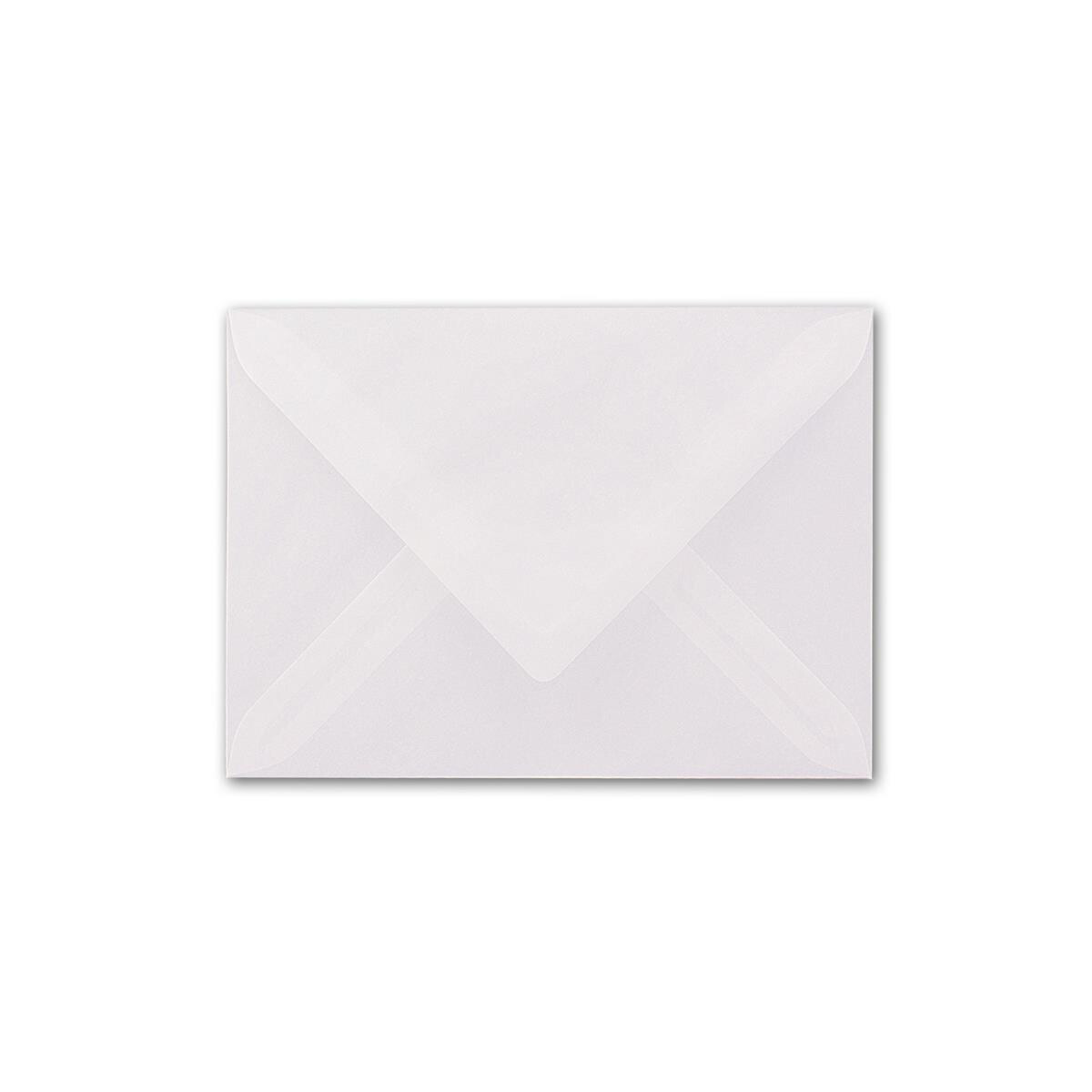 Enveloppen, 100 x enveloppen, DIN B6, 125 x 176 mm, transparant wit, doorzichtige enveloppen, extra kwaliteit, 92 g/m², melkachtig transparant, natte plakrand