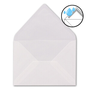 25x Briefumschläge DIN B6 - 125 x 176 mm - Transparent-Weiß - Durchsichtige Umschläge - EXTRA QUALITÄT - 92 g/m² - milchig transparent - Nassklebung