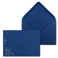 25x Weihnachts-Briefumschläge - DIN C5 - mit Silber-Metallic geprägtem Sternenregen, festlich matter Umschlag in dunkelblau - Nassklebung, 110 g/m² - 154 x 220 mm - Marke: GUSTAV NEUSER