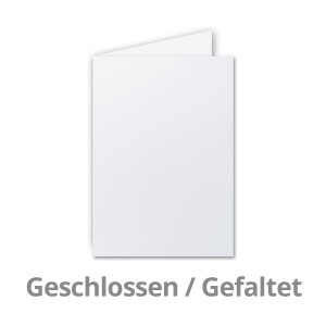 100x Falt-Karten DIN A6 in Kristallweiß (Weiß) - 10,5 x 14,8 cm - Blanko - Doppel-Karten - 220 g/m²