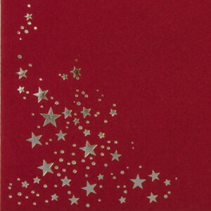 50x Briefumschläge mit Metallic Sternen - DIN Lang - Silber geprägter Sternenregen - Farbe: dunkelrot, Nassklebung, 120 g/m² - 110 x 220 mm - ideal für Weihnachten