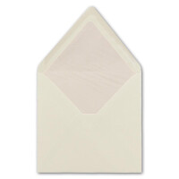 100x Briefumschläge Quadratisch 16 x 16 cm in Naturweiß- Umschläge mit weißem Seidenfutter - Kuverts ohne Fenster & mit Nassklebung - Für Einladungskarten zu Hochzeit und Geburtstag