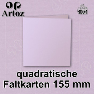 ARTOZ 50x quadratische Faltkarten - Flieder (Lila) - 155 x 155 mm Karten blanko zum Selbstgestalten - 220 g/m² gerippt