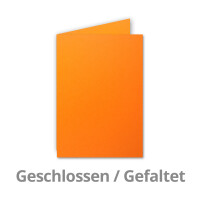 Faltkarten SET mit Brief-Umschlägen DIN A6 / C6 in Orange - 50 Sets - 14,8 x 10,5 cm - Premium Qualität - Serie FarbenFroh