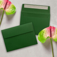 75x Briefumschläge Dunkel-Grün DIN C6 Format 11,4 x 16,2 cm - Haftklebung - Kuverts ohne Fenster - Weihnachten, Grußkarten & Einladungen - Für A6 & A4 Papier
