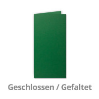 25x Falt-Karten DIN Lang - Dunkelgrün (Grün) - 10,5 x 21 cm - Blanko Doppelkarten - Klappkarten für Einladungen und Grußkarten zu Weihnachten und Geburtstag