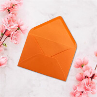 25x Briefumschläge B6 - 17,5 x 12,5 cm - Orange - Nassklebung mit spitzer Klappe - 120 g/m² - Für Hochzeit, Gruß-Karten, Einladungen