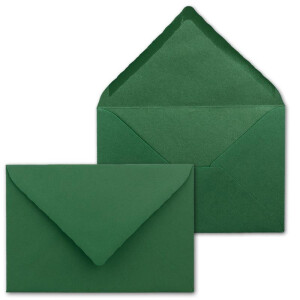 50 Brief-Umschläge mit Wellenschnitt - Dunkel-Grün - DIN C5 - 16,2 x 22,9 cm - 120 gr - mit wellenförmigen Rändern - Nassklebung - FarbenFroh by GUSTAV NEUSER