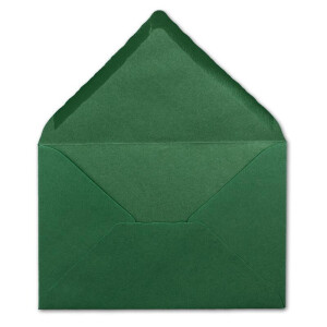 50 Brief-Umschläge mit Wellenschnitt - Dunkel-Grün - DIN C5 - 16,2 x 22,9 cm - 120 gr - mit wellenförmigen Rändern - Nassklebung - FarbenFroh by GUSTAV NEUSER