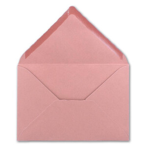 50 Brief-Umschläge mit Wellenschnitt - Rosa - DIN C6 - 114 x 162 mm - 11,4 x 16,2 cm - mit wellenförmigen Rändern - Nassklebung - FarbenFroh by GUSTAV NEUSER