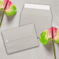 100x Briefumschläge Hell-Grau DIN C6 Format 11,4 x 16,2 cm - Haftklebung - Kuverts ohne Fenster - Weihnachten, Grußkarten & Einladungen - Für A6 & A4 Papier