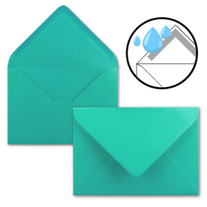 100 Brief-Umschläge - Pazifik-Blau - DIN C6 - 114 x 162 mm - Kuverts mit Nassklebung ohne Fenster für Gruß-Karten & Einladungen - Serie FarbenFroh