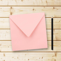 50x Quadratische Briefumschläge in Rosa - 15,5 x 15,5 cm - ohne Fenster, mit Nassklebung - 110 g/m² - Für Einladungskarten zu Hochzeit, Geburtstag und mehr - Serie FarbenFroh