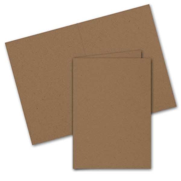 ARTOZ 25x Doppelkarten DIN A6 - Farbe: grocer kraft (Kraftpapier dunkelbraun) - 10,5 x 14,8 cm - hochdoppelt - Serie Greenline