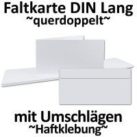 100 x DIN Lang Doppelkarten SET - langdoppelt - inklusive Umschlag - Hochweiß - Einladungskarten - Menükarten - 10,5 x 21,0 cm - Printable für Drucker geeignet - PREMIUM Marke: NEUSER