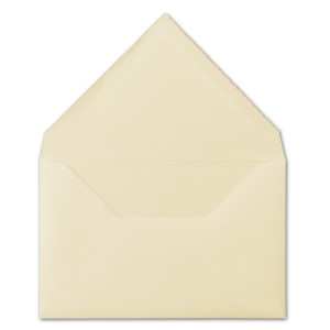 25 Stück Vintage Briefumschläge - Büttenpapier - B6 11,8 x 18,2 cm - Diplomaten Format - Elfenbein (Creme) halbmatt - Nassklebung