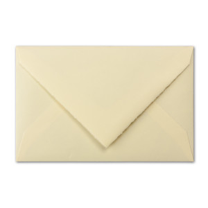25 Stück Vintage Briefumschläge - Büttenpapier - B6 11,8 x 18,2 cm - Diplomaten Format - Elfenbein (Creme) halbmatt - Nassklebung