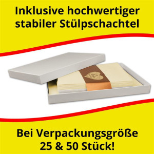 Perlmutt-Karten inklusive Briefumschläge - 50er-Set - Blanko Pastellfarben Einladungskarten aus 2 verschiedenen Cremetönen