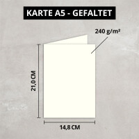 DIN A5 Faltkarten - Naturweiß - 25 Stück - Einlad