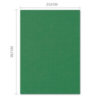 ARTOZ 50x Bastelpapier - Tannengrün - DIN A4 297 x 210 mm - 220 Gramm pro m² - Edle Egoutteur-Rippung - Hochwertiges Designpapier Urkundenpapier Bastelkarton