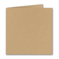 50x Quadratisches Faltkarten SET aus Kraft-Papier in sandbraun 15,7 x 15,7 cm - Doppel-Karten und Briefumschläge aus Recycling-Papier - Serie UmWelt