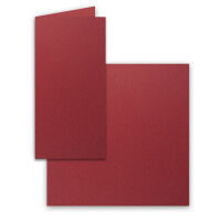 50x Falt-Karten DIN Lang - Dunkelrot (Rot) - 10,5 x 21 cm - Blanko Doppelkarten - Klappkarten für Einladungen und Grußkarten zu Weihnachten und Geburtstag
