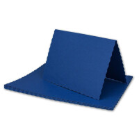 25x Faltkarten DIN A6 mit wellig gestanztem Rand - Dunkel-Blau - 10,5 x 14,8 cm - Wellenschnitt Einladungs-Karten - FarbenFroh by GUSTAV NEUSER