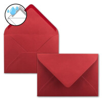 100x Briefumschläge B6 - 17,5 x 12,5 cm - Rosenrot - Nassklebung mit spitzer Klappe - 120 g/m² - Für Hochzeit, Gruß-Karten, Einladungen