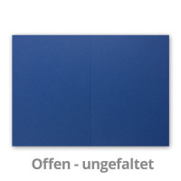 DIN A5 Faltkarten - Dunkelblau - Nachtblau - 50 Stück - Einladungskarten - Menükarten - Kirchenheft - Blanko - 14,8 x 21 cm - Marke FarbenFroh by Gustav Neuser