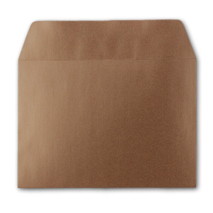50x Bronze-Metallic Brief-Umschläge DIN C6 Format 11,4 x 16,2 cm - Haftklebung - Kuverts ohne Fenster - Weihnachten, Grußkarten & Einladungen