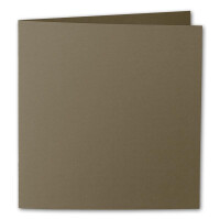 ARTOZ 50x quadratische Faltkarten - Olive (Braun) - 155 x 155 mm Karten blanko zum Selbstgestalten - 220 g/m² gerippt