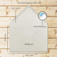Faltkarten SET mit Brief-Umschlägen DIN A6 / C6 in Hell